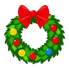 Christmas Wreath with Red Bow Transparent Sticker